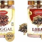 Shyam Charan Premium Dry Dhoop Cones for Pooja (280 Cones) | Dhoop batti Guggal Puja, Home & Festivals | Loban Dhoop Original with Holder | Pack of 2 Jar 400gm Agarbatti Sticks Combo, Home Fragrance