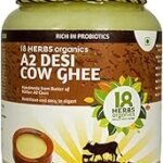 18 Herbs Organics Health with Herbs A2 Desi Cow Ghee - Traditional Handmade Bilona Method (A2 Desi Cow Ghee 200 ml)