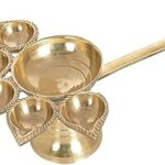 Pure Brass Diya | Panchmukhi Puja Deep | Ghee Lamp | Aarti Ghee Deepak for Home/Office Temple Size-1 Set of -1PCS (7 Inch)