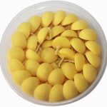 Small Cow Ghee Diya for Puja, 50 Pcs, Wax Free & Vegan Ghee Batti/Wicks/Jyot for Puja Aarti, (Pack of 1, Yellow, 50 Pcs)
