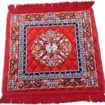 Prayer Mat/Aasan/Meditation Mat/Multipurpose Red Velvet Rug Mats (24"x24") Aasan Mat Pooja Mat For Sitting On Floor (Pack of 1)