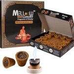 MELLOOW LUXURY Sambrani Dhoop Cups for Pooja, Sambrani Havan Cup | Havan Cups for Poojaa, Home & Festivals | Sambrani Dhoop | Natural Guggal Dhoop Original Dhoop Cones (48 Pcs)