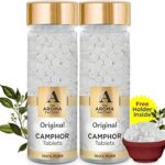 The Aroma Factory Pure Camphor Tablets, Original, Zero Residue Kapoor with Fragrance for Pooja, Aarti Kapur | Bottle Pack of 2 x 80gm