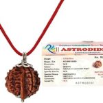 ASTRODIDI Ganesh Rudraksha Original Certified Silver Plated Pendant | Natural Nepali Ganesh Ji Rudraksh Bead | Astrological Benefits | Unisex Design for Men & Women (Color: Brown)