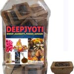 DHOOP AGARBATTI SAMAGRI Sambrani Dhoop Cups for Pooja (48 pcs) | Havan Cups for Pooja, Home & Festivals | Natural Guggal & Chandan Dhoop Original | Dhoop Cones | Pack of 1 (48 Cups+Burner Plate)
