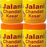 Puja Archana Jalani Chandan Kesar Tilak Powder (Pack of 4/200g) Religious Auspicious Sandalwood Tilak for Daily Pooja Puja, Hawan Natural Fragrance Chandan Powder for puja