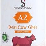 Shivanno Vedic A2 Cow Desi Ghee 1 Litre | Natural Vital Nutrients| Indian grass fed Desi Cow's Milk used | 100% Preservatives & Chemicals Free| Natural Grass Fed Cow's Milk Used| Farm Fresh