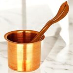 ANI DIVINE Beautiful Pure Copper Panchapatra Set with Spoon for Sacred Temple Pooja, Festivals