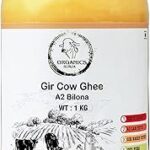 SURJA ORGANICS A2 Pure Ghee Gir Cow Ghee | Vedic Bilona Method Grassfed Cultured Traditional Desi Ghee for Cooking Immunity and Digestion(1 Litre)