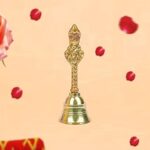 Kuber Industries Pack of 5 Garud Ghanti | Brass Pooja Bell with Garun Sitting On Top | Ghanti for Pooja Mandir | Garun Ghanti for Home-Office Temple | Hand Bell for Prayer Temple | Golden