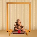SATYAM KRAFT 1 Piece Foldable Folding Wooden Makhar Mandap for Ganpati Decoration Setup for Home DIY Pandal Decoration Backdrop Stand, Pooja Decoration for Ganesh Chaturthi Festival Decor
