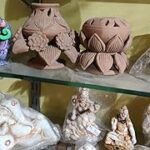 Saudeep India Akhand Diya for Puja | Laxmi Clay Deepak | Diya Holder Decorative | Diya Lamps for Pooja | Diwali Gifts and Decoration mitti Diya for Diwali Decoration(Lotus)