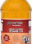 HAYYAN Cold Pressed Virgin Sesame/Gingelly Oil - 100% Pure Edible Til ka Tel for Cooking, Diet, Hair & Body Massage - 1 Litre