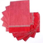 DHOOP AGARBATTI SAMAGRI Be Unique Jaipuri Cotton Striped Gamcha for Pooja and Religious Purpose (Red) - Pack of 5.