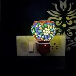 Dbell | Kapur Dani Electrical Camphor Diffuser. Glass Kapoor Dani & Essential Oil Diffuser with On Off Switch to Toggle Between Burner & Lamp (Fulpati & Goti)
