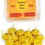 SHOPOGENIE Ghee Wicks for Pooja (Pack of 100) | Ghee Diya for Puja | Ready-to-Use Ghee Batti | Ghee Wicks for Daily Puja, Prayer, Festivals & Rituals | GW1P3