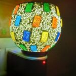 DS ENTERPRISE Ceramic Kapur Dani Electrical Camphor Diffuser.Home Fragrance Aroma Glass Kapoor Dani & Essential Oil Diffuser Burner & Night Lamp-2074-Colorful
