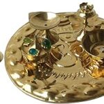 Dekor World Brass Golden Thali (Gold, Pack of 8 Piece; Thali: 10 Inches) (Gold-Thali & Bell- 6 Inches)