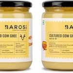 Barosi Premium Cultured Desi Cow Ghee 1 Litre (Combo Pack of 2 * 500ml) | Vedic Bilona Method | Churned from Curd | Pure & Natural | Farm Made in Small Batches | Glass Jar Packing