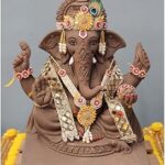 SATYAM KRAFT 1 Set Ganpati Decoration Item Set for Ganesh Chaturthi, Traditional Pooja Decorative Items, Ideal for Ganesh Chaturthi, Festival Décor (Multi Colour, Small)