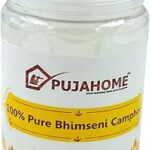 Pujahome Bhimseni Pure Camphor Kapoor Zero Residue Kapur with Fragrance for Pooja Kapooram Tablets for Puja Aarti Havan Kapur Goli (100g)