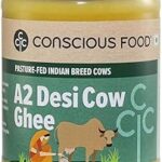 Conscious Food A2 Desi Cow Ghee | 500ml | 100% Pure and Premium | Cultured Desi Cow | Natural | Grass Fed | Non - GMO | Immunity Booster | Locally Sourced | Produced in small batches
