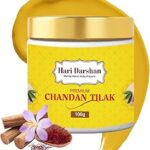 Hari Darshan Premium Chandan Tika | Herbal & Pure Sandalwood Paste with Gangajal, Mint, Saffron & Clove | Safe for Skin | Long-Lasting Fragrance | Ideal for Daily Pooja, Tilak & Hawan | 100g