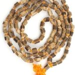 RIKIJAZ Tulsi Mala Holy Basil Rosary | Wooden Tulasi Rosary for Daily Wearing and Japa | Radha Krishna Tulsi Ki Mala for Puja & Prayer (Beads Size 7-8 mm, Color: Brown)