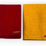 Achleshwar Combo of Premium Red and Yellow Woolen Aasan Completely Handcrafted Perfect Mat for Meditation & Prayers - Soft, Comfortable (Size 23 x 30 Inch)