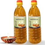 Shivaji Pure Deepam Oil for Pooja (1 Litre appx)| Til Oil for Puja Purpose| Blend of 5 Purity Puja Oils| Long Lasting Til Oil for Poojas, Havans, Diya Lamps, Navratris– Pack of 2 (900ml Total)