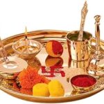MAHAKAL ARTWARE Handmade Brass Puja Thali Set for Aarti Pooja Decor Diwali Gifts for Family and Friends
