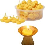 SHOPOGENIE 60 Pcs Ghee Diya for Puja | Ready to use Batti for Diya for Daily Prayer | Burning Time 20-30 Min