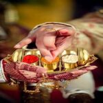 Denique Brass Boat Kuyri for Puja Rituals Roli Chawal Akshat Dibbi Chandan Chopala Elaichi Mishri Haldi Kumkum Mug Holder for Home Temple Karanda