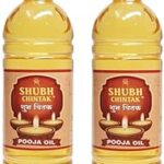SHUBH CHINTAK Pooja Oil - 900 ml Bottle, Pack of 1 | Pure & Natural for Spiritual Rituals, Deepam, and Daily Worship Pack of - 2