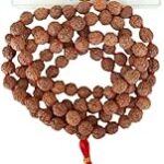 Hare Krishna Food For Soul Certified Rudraksha Mala 5 Mukhi (Panchmukhi) Authentic Rudraksha Beads- Rosary Japa Mala Beads Necklace Mala | Prayer Beads | Meditation Beads 6mm