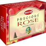 HEM Precious Rose Fragrance Incense Cones | Agarbatti for Home Freshness, Positive Energy & Yoga Meditation | Pooja Item for Home | Burning Time - 25-30 Minutes |120 Cones (Handcrafted & Low Smoke)