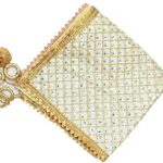 Dulhan Pack of 1 Square Decorative Silk Pooja Thali Cover, White Thaalposh/Puja aasan for Mandir/Multipurpose/Shagun/Wedding Thali Rumal for Diwali karwa chauth and Various Rituals 18 inch