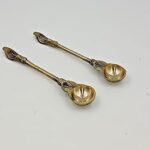 SHLINCO Golden-Color, Pooja Spoons, Set of 2 in Brass Panchapatra (Length 13cm) Brass Table Spoon Set (Pack of 2)