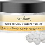 VEDANUM Durga Camphor Tablets Low Smoke Kapur Jar for Pooja - 50 Gm