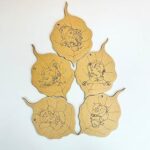 Ansoz Leafy Ganesha Activity Kit:DIY Coloring Coasters for Ganesh Chaturthi |DIY Activity for Kids | Pre-Printed Ganesha Canvas Kit |Home Decor |