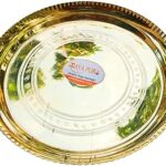 MAYAPURI Premium Brass Pooja Thali Set for Traditional Indian Rituals and Worship,Home Mandir & Pooja, Diameter; 6.5 inches (Pack of 1)