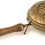 ServDharm Dhoop Dani Dhuni Loban Burner, Diameter 4.3(Metal, Round, Gold)