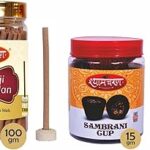 ShyamCharan Premium Balaji Chandan Dhoop Sticks with Sambrani Cups - Enhance Spirituality | Perfect Puja Item & Thoughtful Gift for All Occasions | Agarbatti for Sacred Rituals