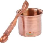 YAGYANSH Pure Copper Set of Panchpatra & Pali (Achmani) panchapatra Set Panchapatra with Spoon use for ganga jal, Pooja, Temple, and panchapatra use for Diwali