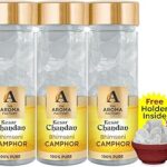 The Aroma Factory Pure Bhimseni Camphor, Kesar Chandan, Zero Residue Kapoor with Fragrance for Pooja, Aarti Kapur | Bottle Pack of 3 x 80gm