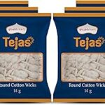 Shubhkart Tejas Round Cotton Wicks for Diya & Puja | White Phool Batti for Aarti, Temple, Daily Worship & Festive Use | Daily Puja | Long-Lasting Diya Batti for Mandir - Pack of 6 (450 Wicks Total)