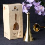 SATVIK 1 Pc (4.5 INCH) Brass Cone Shape Bell Daily Puja Home Mandir Office Ghanti Indian Religious Diwali Festive School Reception Christmas Handheld Bell Spirtiual Housewarming Return Gift Item (BIG)