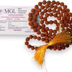 Tushit Krafts Rudraksha Mala 108+1 Beads | Original Certified 5 Mukhi Rudraksha Mala for Men & Women | Meditation, Yoga, Japa Mala Beads | Energized Prayer Beads for Spiritual Healing & Positivity