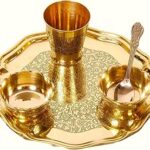 M&V CRAFT PURE Brass Bhog Floral Thali Set For Your Beautifull Mandir.
