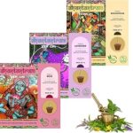 Dhantantram Sambrani Loban Havan Cups Combo of 3 | Dashangam Rose Lavender Fragrance | 45 Natural Cow Dung Dhuni Cups + 3 Stands | for Pooja, Meditation, Aura Cleansing